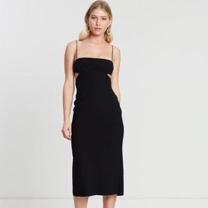 Bec and Bridge Elle Cutout Midi Dress Black Size 2